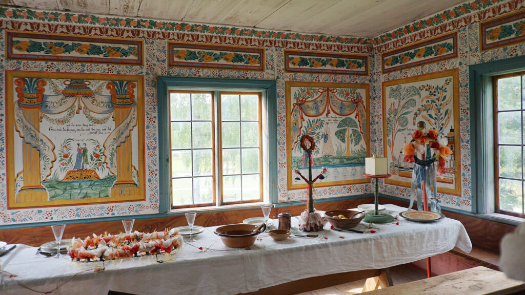 ヘルシングランドの装飾された農夫の家